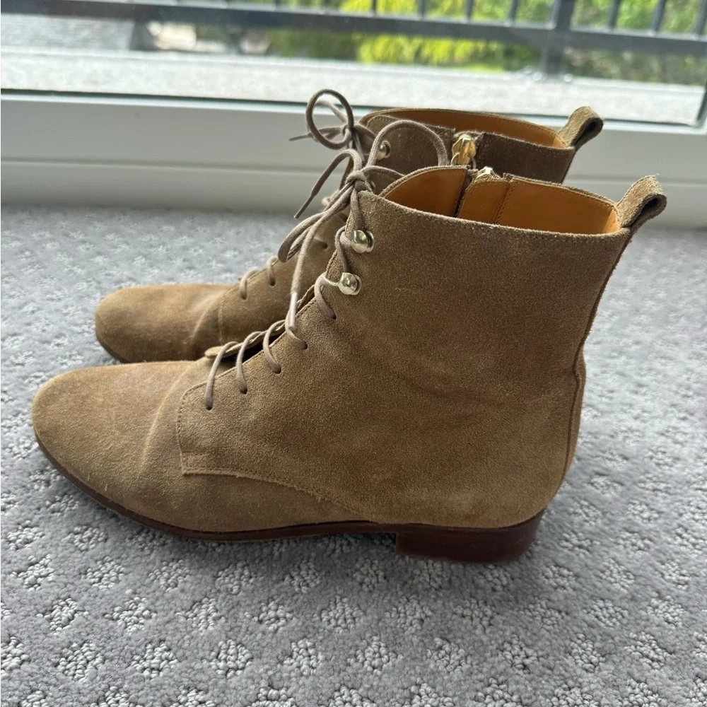 Sézane suede tan lace up boots - Picture 3 of 6